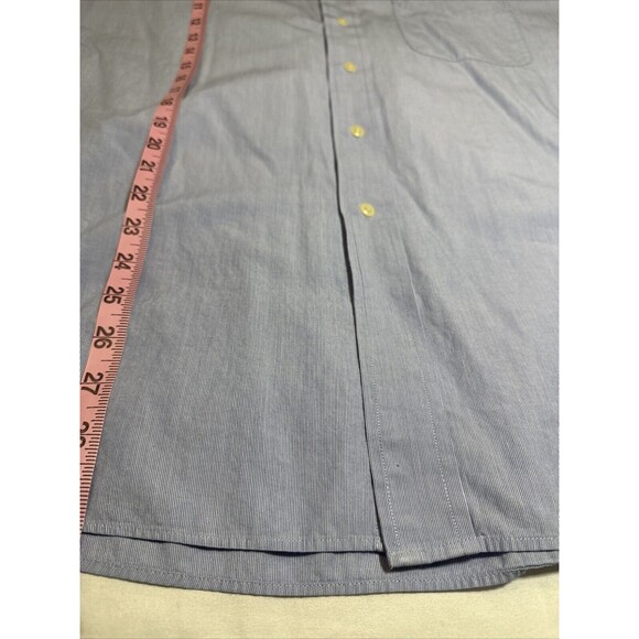 Tommy Hilfiger Men's Size 16.5 34-35 Blue Striped Long-Sleeve Button-Up Shirt - Picture 10 of 12